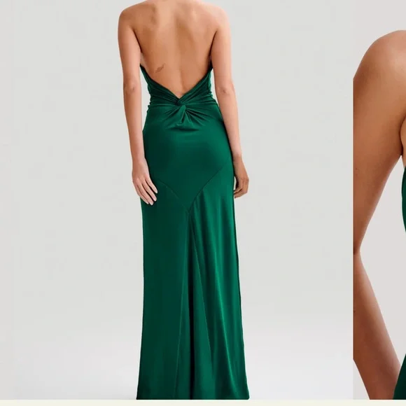 NWT MESHKI Elyna
Slinky Halter Maxi Dress - Forest Green - Picture 9 of 9